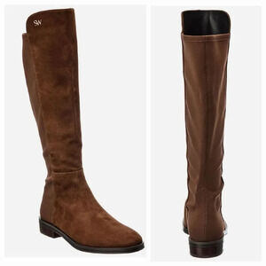 Stuart Weitzman Women's Keelan Suede And Neoprene Knee Boots Size 8.5
